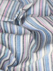 Load image into Gallery viewer, Ivory/Blue/Pink/Gray Vertical Stripe Handwoven Cotton &amp; Khadi
