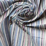 Load image into Gallery viewer, Ivory/Blue/Pink/Gray Vertical Stripe Handwoven Cotton &amp; Khadi
