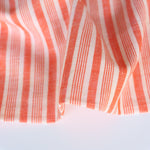 Load image into Gallery viewer, Orange &amp; White Vertical Stripe Handwoven Cotton &amp; Khadi
