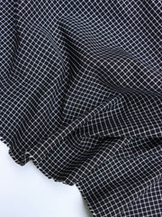 Load image into Gallery viewer, Black/White Mini Grid Stretch Twill