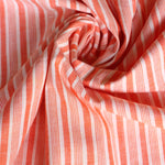 Load image into Gallery viewer, Orange &amp; White Vertical Stripe Handwoven Cotton &amp; Khadi
