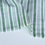 Load image into Gallery viewer, Green &amp; White Vertical Stripe Handwoven Cotton &amp; Khadi
