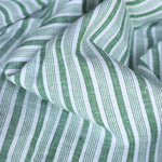 Load image into Gallery viewer, Green &amp; White Vertical Stripe Handwoven Cotton &amp; Khadi
