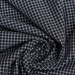 Load image into Gallery viewer, Black/White Mini Grid Stretch Twill
