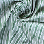Load image into Gallery viewer, Green &amp; White Vertical Stripe Handwoven Cotton &amp; Khadi
