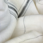 Load image into Gallery viewer, Black Vertical Stripe on Ivory Handwoven Linen

