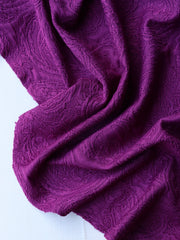 Load image into Gallery viewer, Purple Paisley Jacquard Poly Spandex | Designer Deadstock