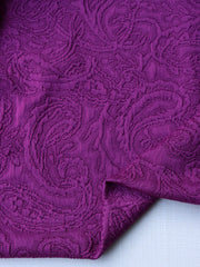Load image into Gallery viewer, Purple Paisley Jacquard Poly Spandex | Designer Deadstock
