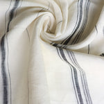 Load image into Gallery viewer, Black Vertical Stripe on Ivory Handwoven Linen
