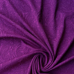 Load image into Gallery viewer, Purple Paisley Jacquard Poly Spandex | Designer Deadstock
