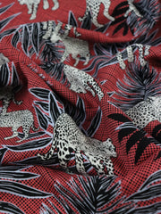 Load image into Gallery viewer, On The Prowl (Red) Rayon Challis