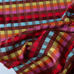 Load image into Gallery viewer, Cayenne/Red/Blue/Citrus Gingham Jacquard Activewear | Designer Deadstock
