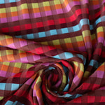 Load image into Gallery viewer, Cayenne/Red/Blue/Citrus Gingham Jacquard Activewear | Designer Deadstock
