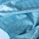 Load image into Gallery viewer, Blue Foil Pucker Wave Jacquard Activewear | Designer Deadstock
