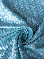 Load image into Gallery viewer, Blue Foil Pucker Wave Jacquard Activewear | Designer Deadstock