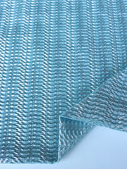 Load image into Gallery viewer, Blue Foil Pucker Wave Jacquard Activewear | Designer Deadstock
