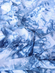 Load image into Gallery viewer, Marbled Denim Activewear Tricot | Designer Deadstock