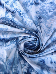 Load image into Gallery viewer, Marbled Denim Activewear Tricot | Designer Deadstock
