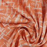 Load image into Gallery viewer, Grunge Lines on Melon Viscose Satin
