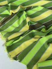 Load image into Gallery viewer, Olive/Apple/Lime/Lemon Silver Stripe Activewear Jersey | Designer Deadstock
