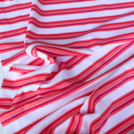 Load image into Gallery viewer, White/Strawberry Stripe Activewear Jersey | Designer Deadstock
