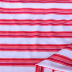 Load image into Gallery viewer, White/Strawberry Stripe Activewear Jersey | Designer Deadstock
