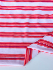 Load image into Gallery viewer, White/Strawberry Stripe Activewear Jersey | Designer Deadstock