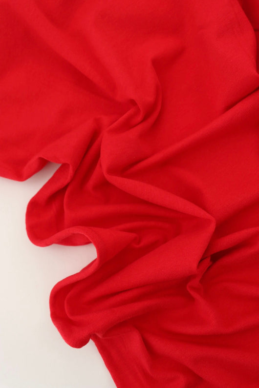 Red Lightweight Cotton Spandex Jersey