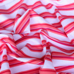 Load image into Gallery viewer, White/Strawberry Stripe Activewear Jersey | Designer Deadstock
