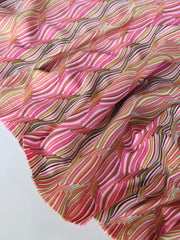 Load image into Gallery viewer, Pink &amp; Green Wave Jacquard Activewear Knit | Designer Deadstock