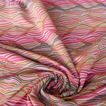 Load image into Gallery viewer, Pink &amp; Green Wave Jacquard Activewear Knit | Designer Deadstock
