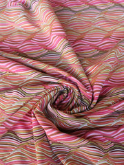 Load image into Gallery viewer, Pink &amp; Green Wave Jacquard Activewear Knit | Designer Deadstock
