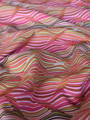Load image into Gallery viewer, Pink &amp; Green Wave Jacquard Activewear Knit | Designer Deadstock