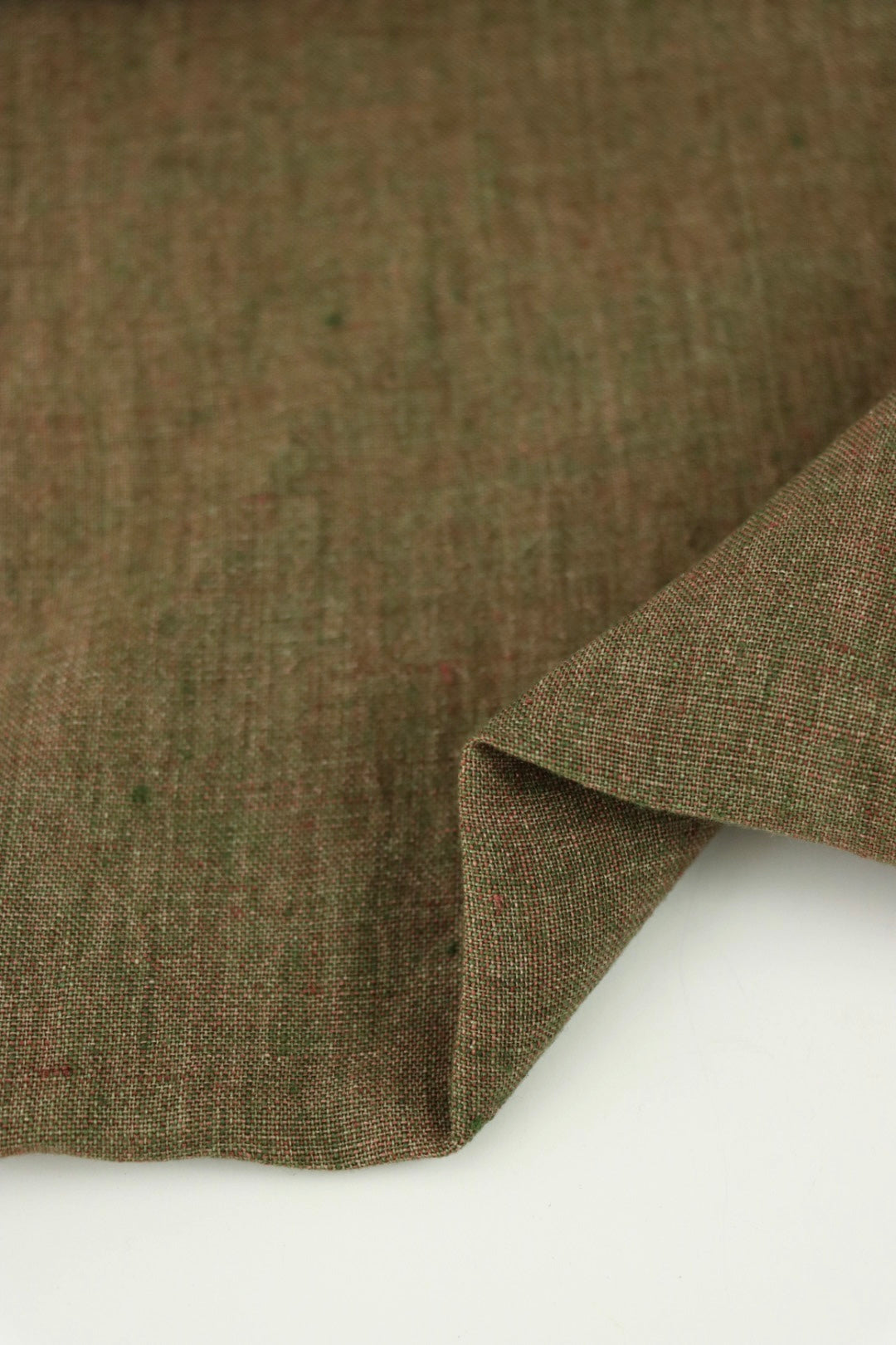 Hesthered Heathered Moss & Clay Verona 100% Linen | Surge Fabric Shop