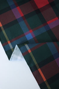 Hunter/Red/Blue Plaid 10oz Cotton Canvas | Designer Deadstock