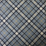 Load image into Gallery viewer, Slate/Navy/Yellow Bias Plaid 10oz Cotton Canvas | Designer Deadstock
