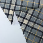 Load image into Gallery viewer, Slate/Navy/Yellow Bias Plaid 10oz Cotton Canvas | Designer Deadstock
