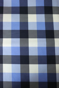 Blue 1.75" Check 10oz Cotton Canvas | Designer Deadstock