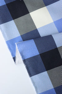 Blue 1.75" Check 10oz Cotton Canvas | Designer Deadstock