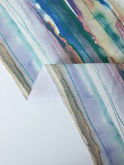 Load image into Gallery viewer, Watercolor Lines 10oz Cotton Canvas | Designer Deadstock