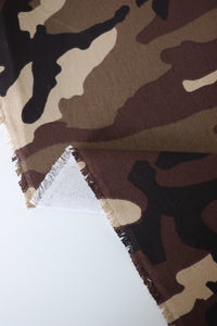 Brown Camo 10oz Cotton Canvas | Designer Deadstock