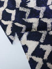 Load image into Gallery viewer, Indigo Abstract Shibori 10oz Cotton Canvas | Designer Deadstock