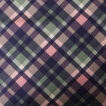 Load image into Gallery viewer, Navy/Olive/Pink Bias Plaid 10oz Cotton Canvas | Designer Deadstock
