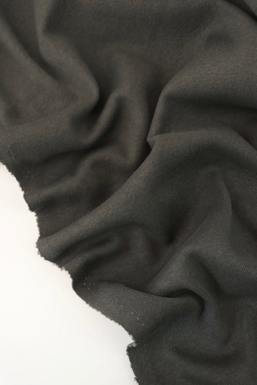 Gunmetal Gray 100% Cotton 1x1 Heavy Rib Knit