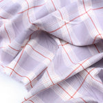 Load image into Gallery viewer, Ivory/Ash Violet/Brick Plaid Cotton Shirting | Designer Deadstock
