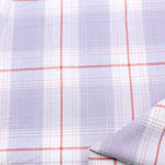 Load image into Gallery viewer, Ivory/Ash Violet/Brick Plaid Cotton Shirting | Designer Deadstock
