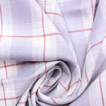 Load image into Gallery viewer, Ivory/Ash Violet/Brick Plaid Cotton Shirting | Designer Deadstock
