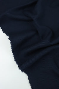 Navy Rayon Spandex Heavy 4x2 Rib Knit