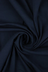 Navy Rayon Spandex Heavy 4x2 Rib Knit