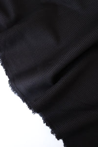 Black Rayon Spandex Heavy 4x2 Rib Knit